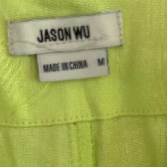 JASON WU Medium lime green trouser pants WV9059-300-6pa parachute style 80s y2k - Picture 5 of 9